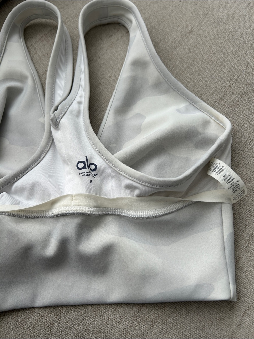 Light Cream Camo Sports Bra - Women's Intimates Wild Thing Bra - Picture 3 of 5